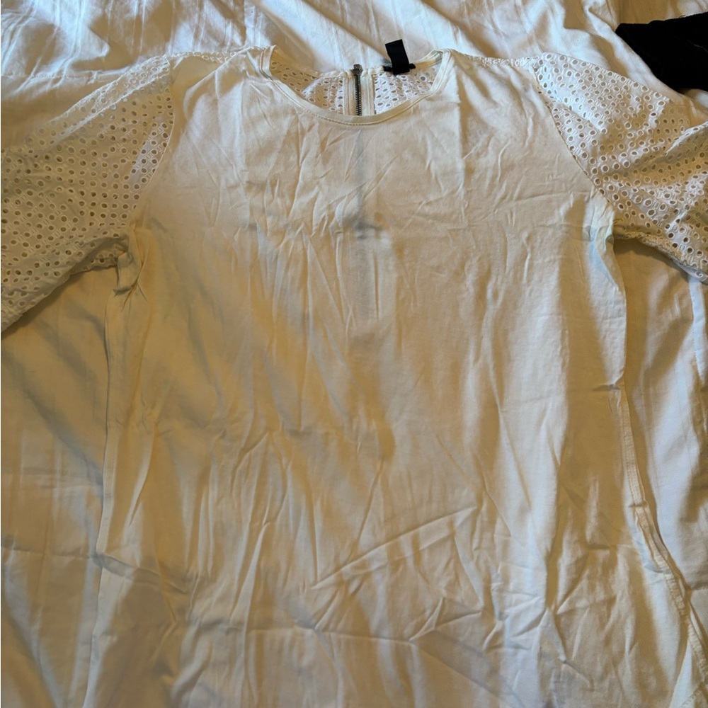 J. Crew White Long Sleeve Tee Shirt
